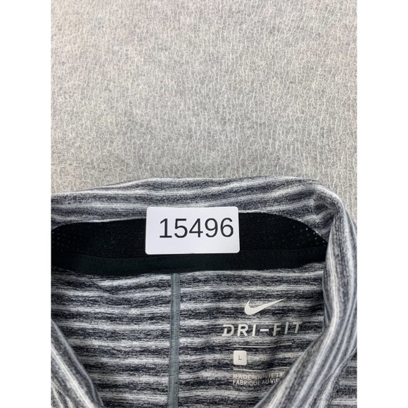 Nike Dri Fit Tiger Woods Striped Short Sleeve Golf Shirt (Men's Large) Gray - Picture 4 of 11